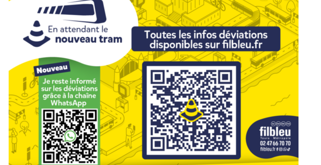QR Code Info travaux Keolis Fil Bleu Métropole de Tours
