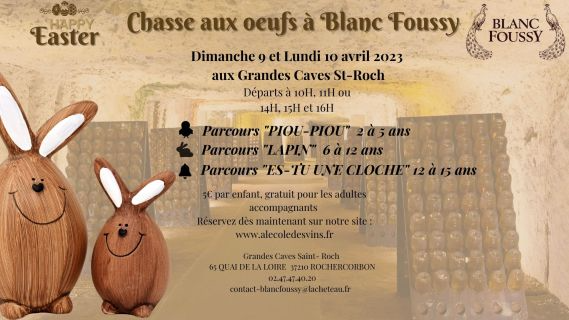 Une chasse aux œufs en famille dans des caves troglodytes // Caves Blanc Foussy à Rochecorbon