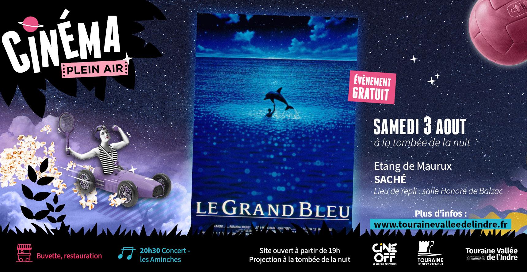 Ciné plein air "Le Grand Bleu", en famille à Saché, Touraine Vallée de l'Indre