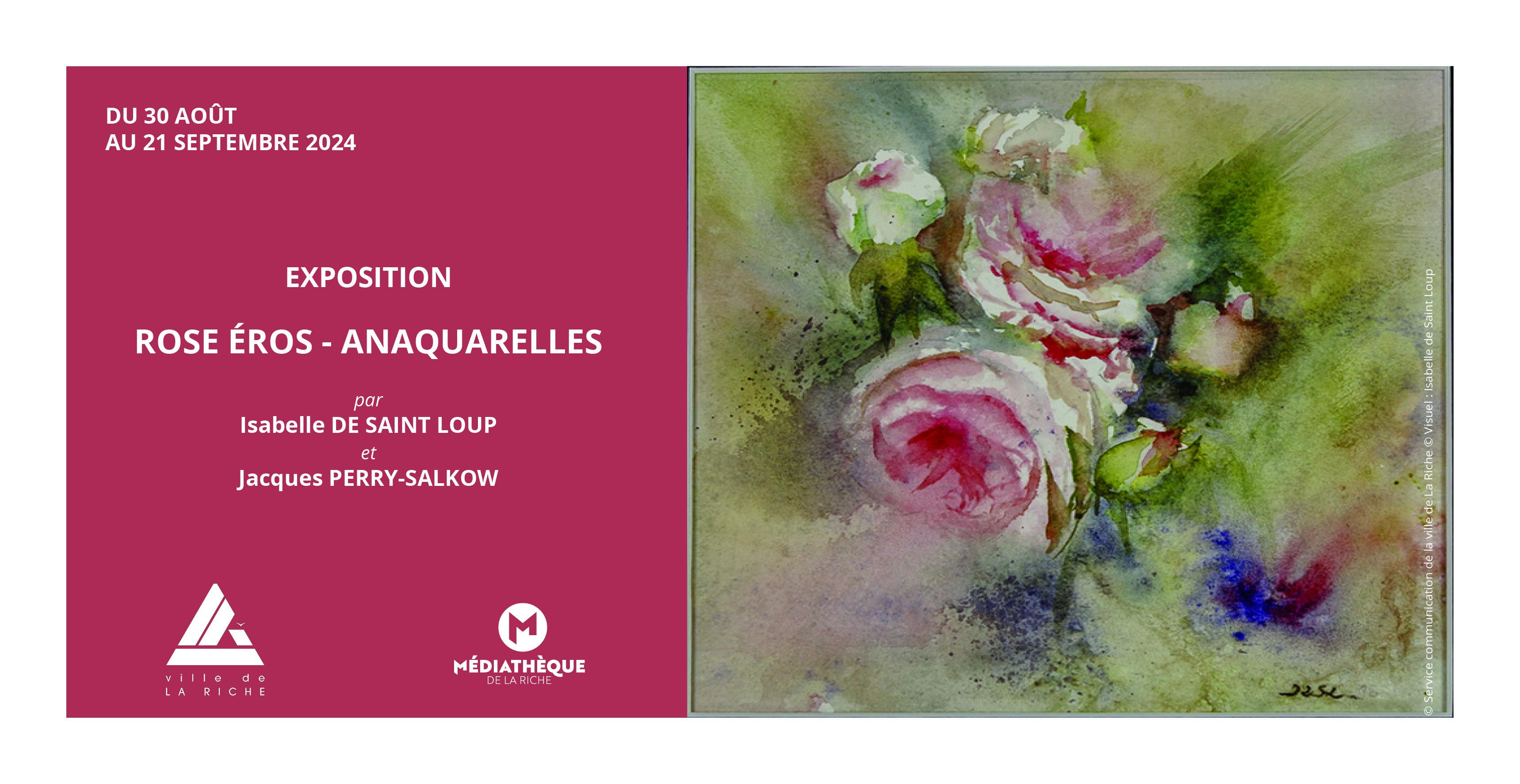 L'exposition "Rose Éros - Anaquarelles" célèbre la rose et les mots à la Médiathèque de La Riche