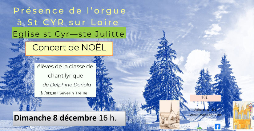 Concert de Noël avec orgue à Saint-Cyr-sur-Loire