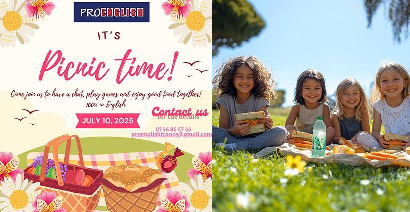 It's Picnic Time avec l'école d'anglais Pro English Tours, à Jouè-lès-Tours