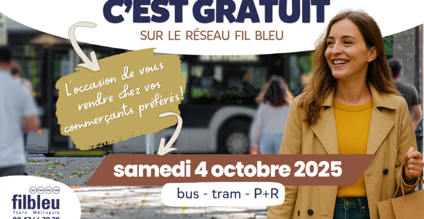 Le samedi 4 octobre : c'est gratuit sur tout le réseau Fil Bleu !