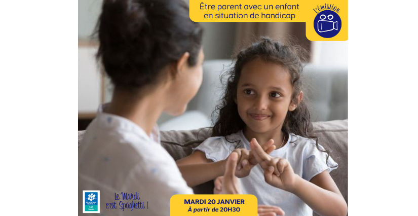 Nouvelle formule de votre rendez-vous de parents "Mardi Spaghetti"sur le thème « Être parent avec un enfant en situation de handicap ». 