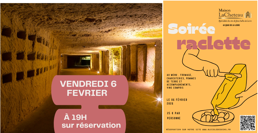 Soirée Raclette aux Grandes Caves Saint Roch de La Cheteau, à Rochecorbon