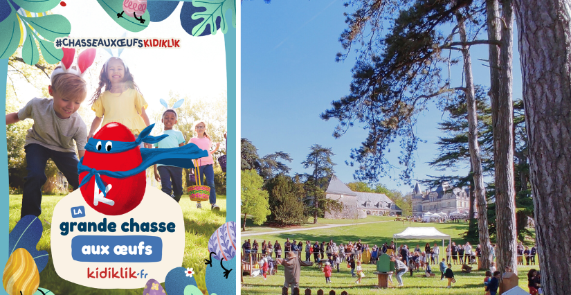 Chasse aux oeufs Kidiklik 2026 le lundi de Pâques au Château de la Bourdaisière à Montlouis-sur-Loire, dans le cadre de la Fête des plantes et du printemps