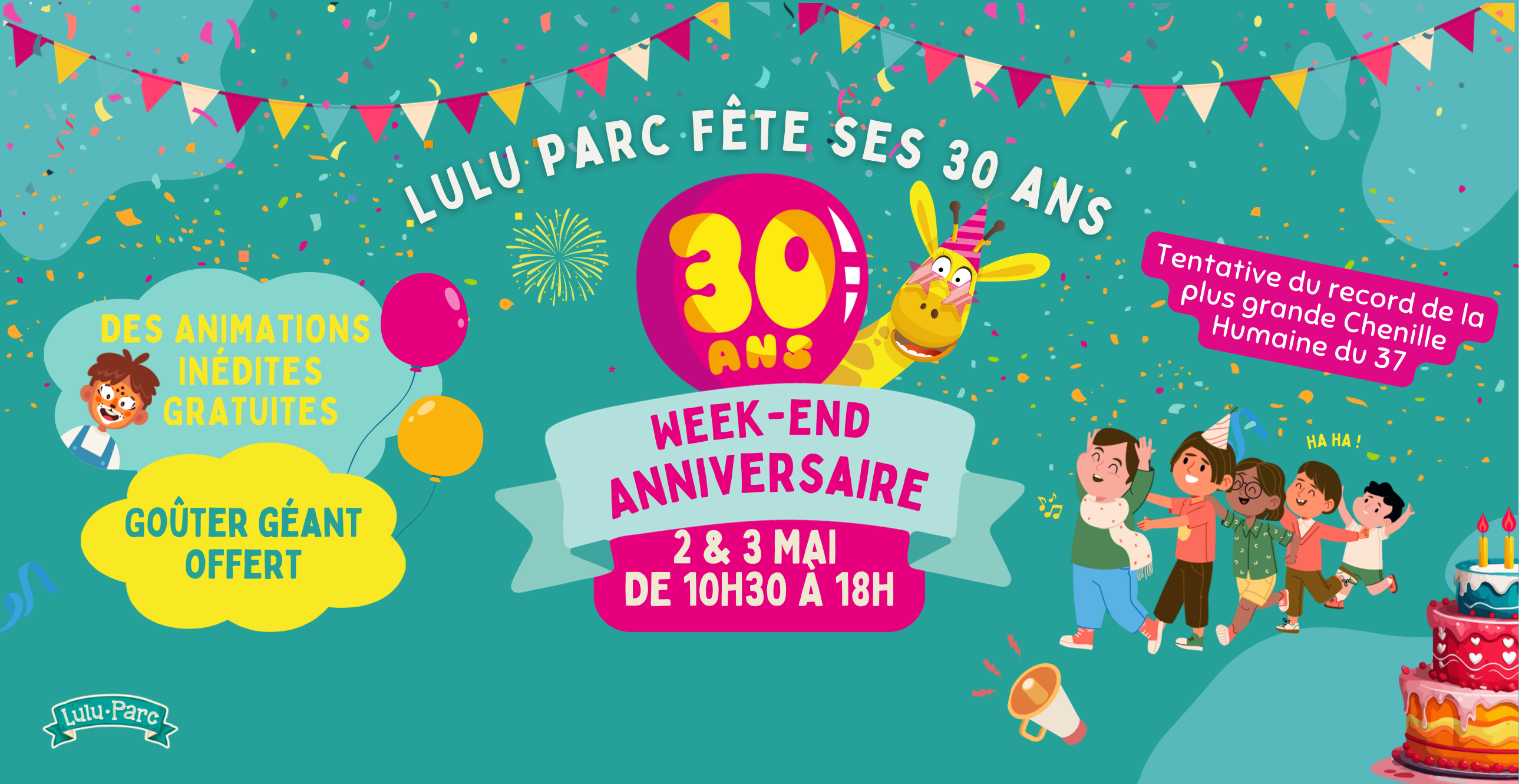 Week-end anniversaire des 30 ans de Lulu Parc à Rochecorbon, près de Tours