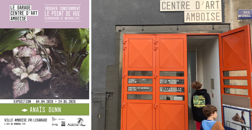 Exposition "Trouver constamment le point de vue élémentaire et naturaliste" d'Anaïs Dunn au Garage Centre d'Art d'Amboise