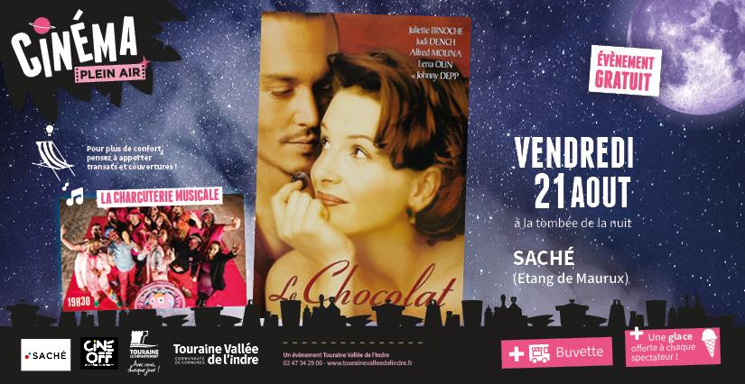 Ciné plein air "Le Chocolat " en famille, à Saché en Touraine Vallée de l'Indre