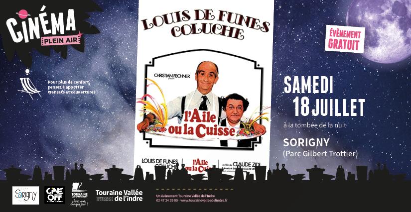 Ciné plein air "L’Aile ou la cuisse" en famille, à Sorigny en Touraine Vallée de l'Indre 