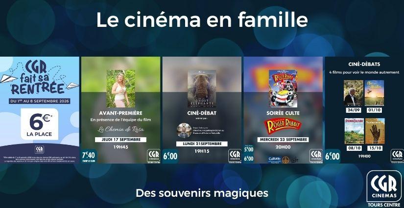 Le cinéma en famille au mois de septembre au CGR de Tours Centre