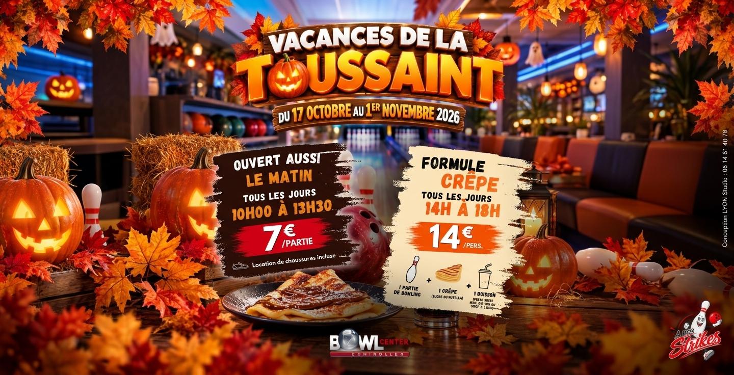 Vacances de la Toussaint au Bowlcenter de Tours : profitez de la formule bowling et crêpe pour un super moment en famille